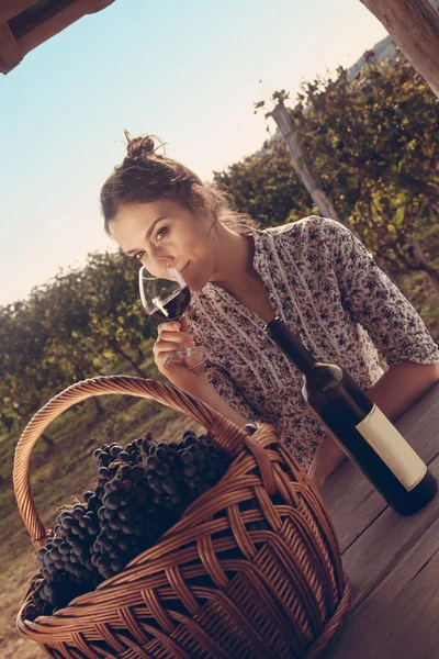 Ženy víno — Stock fotografie
