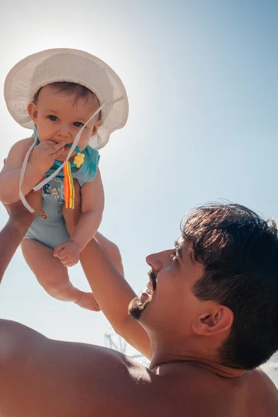 Father And Baby Boy At The Beach — Stock Photo, Image