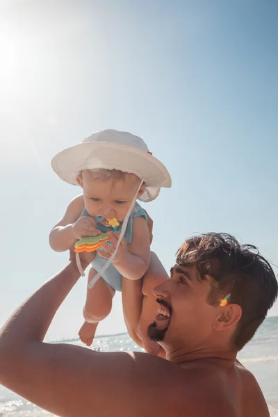 Father And Baby Boy At The Beach — Stock Photo, Image