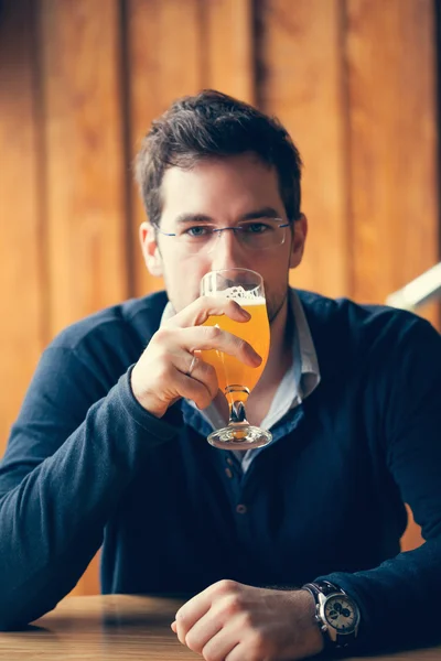 Handsome Man In Pub — Stock Photo, Image