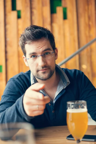 Handsome Man In Pub — Stock Photo, Image