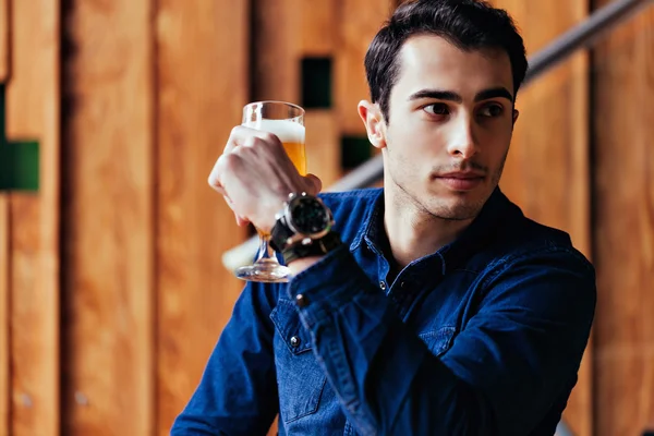 Handsome Man In Pub — Stock Photo, Image