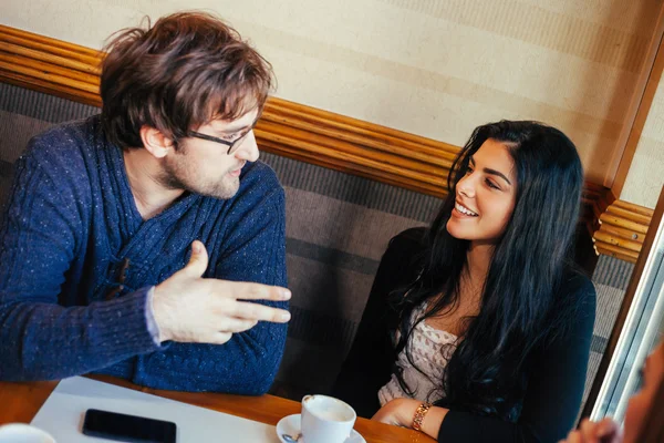 Couple In Cafe — Stock Photo, Image