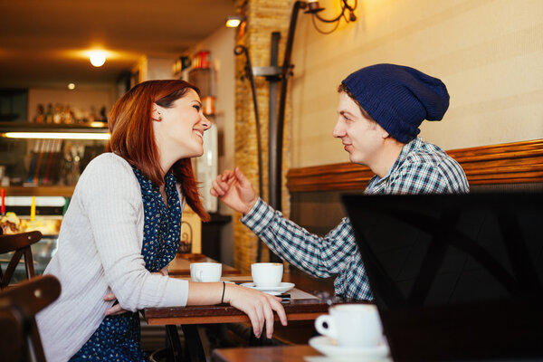 Lovely Couple In Cafe