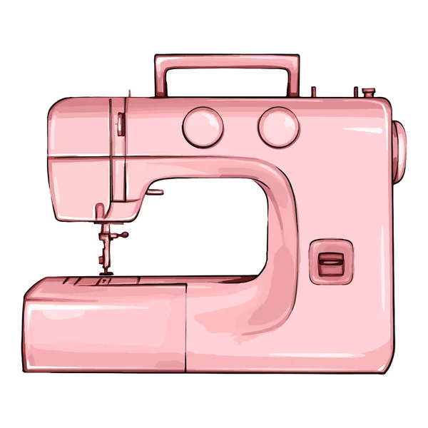 Hand Drawn Sewing Machine Retro Sketch Your Design Modern Illustration — Stock fotografie