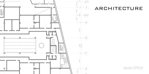 Pochodzenie Architektoniczne Część Projektu Architektonicznego Plan Architektoniczny Budynku Publicznego Centrum — Wektor stockowy