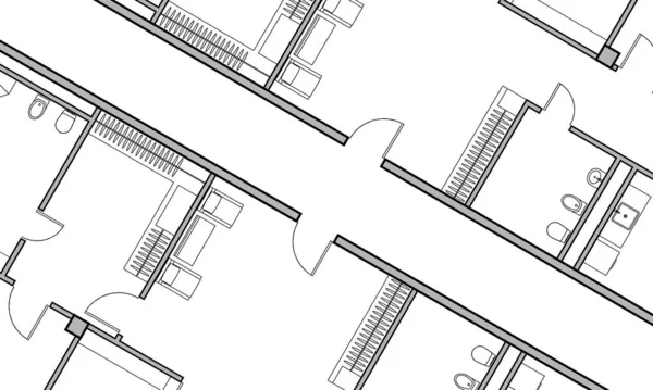 Fondo arquitectónico. Parte del proyecto arquitectónico, plano arquitectónico del apartamento. — Archivo Imágenes Vectoriales