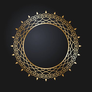 Güzel altın çerçeve. Şenlik tasarımı. Vektör illüstrasyonu