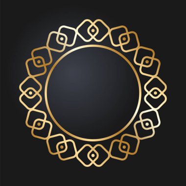 Güzel altın çerçeve. Şenlik tasarımı. Vektör illüstrasyonu