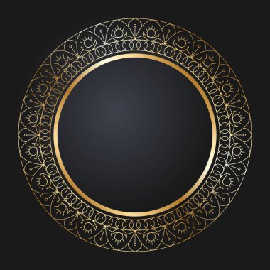 Güzel yuvarlak altın çerçeve. Şenlik tasarımı. Altın kenar.