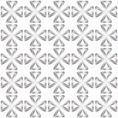Penrose Üçgenleri 'nde soyut, pürüzsüz desen. Beyaz ve gümüş vektör arkaplanı.