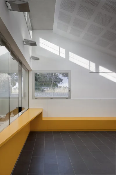 ofis lobisinde bir resepsiyon masası ile