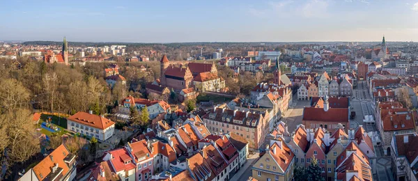 Panorama Olsztyn Old Town Castle Garrison Church Town Hall Evangelical — Stock Photo, Image