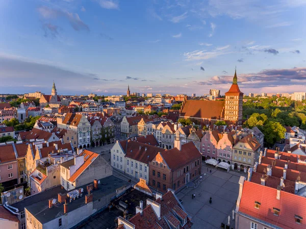 Olsztyn Staré Město Stará Radnice Katedrála Bazilika Jakuba Činžovní Domy — Stock fotografie