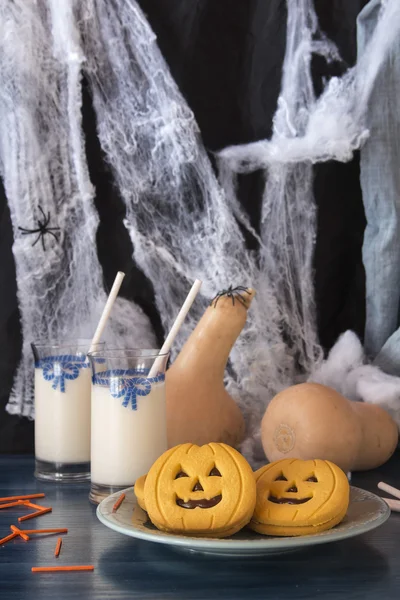 Halloween pumpkin cookies celebration — Stock Photo, Image
