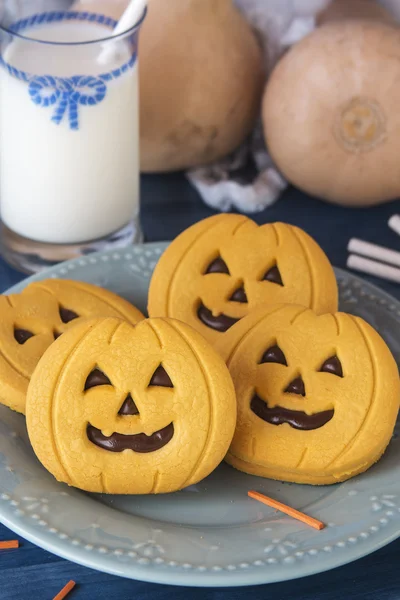 Halloween pumpkin cookies celebration — Stock Photo, Image