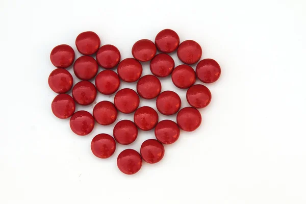 Red candy heart isolated on white background — Stock Photo, Image