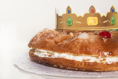 Kings cake, Roscon de Reyes, spanish traditional sweet to eat in Christmas clipart