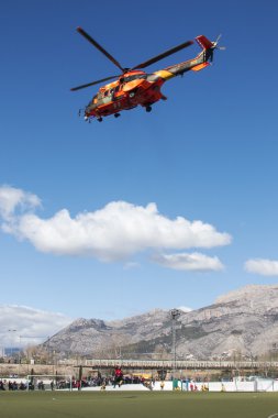 Alicante kıyısında, İspanya - 15 Şubat. Arama ve kurtarma manevralar
