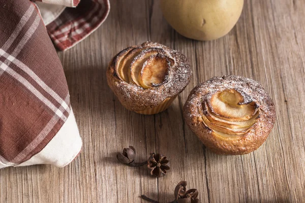 Dettaglio muffin di mele fatto in casa, primo piano — Foto Stock