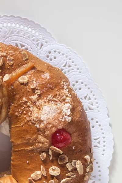 Kings dort, Roscon de Reyes, španělský tradiční sladké jíst i Stock Obrázky