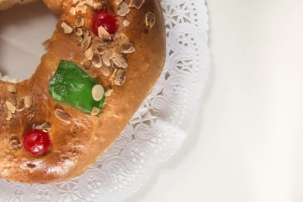 Kings dort, Roscon de Reyes, španělský tradiční sladké jíst i Royalty Free Stock Obrázky