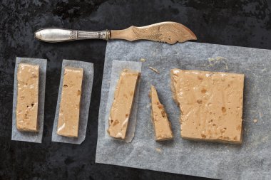 Turron, tipik İspanyol Noel tatlı Noel için