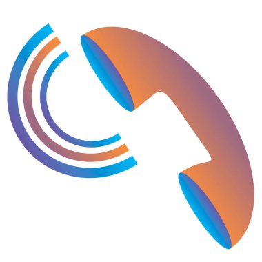 Mavi ve turuncu gradyan telefon simgesi gösterimi.
