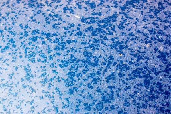 Textura Bokeh Gotas Telhado Carro Azul — Fotografia de Stock