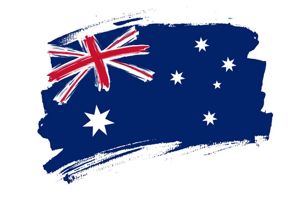 Avustralya Bağımsız Devletleri Bayrağı Avustralya Sancak Fırçası Konsepti Yatay Vektör — Stok Vektör