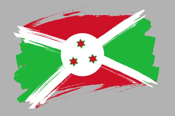 Bandera República Burundi Burundi Concepto Pincel Bandera Vector Horizontal Ilustración — Archivo Imágenes Vectoriales