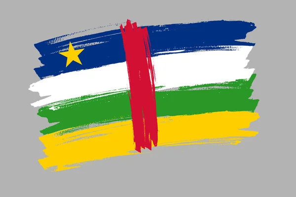 Vlajka Středoafrické Republiky Car Banner Brush Concept Vodorovná Vektorová Ilustrace — Stockový vektor