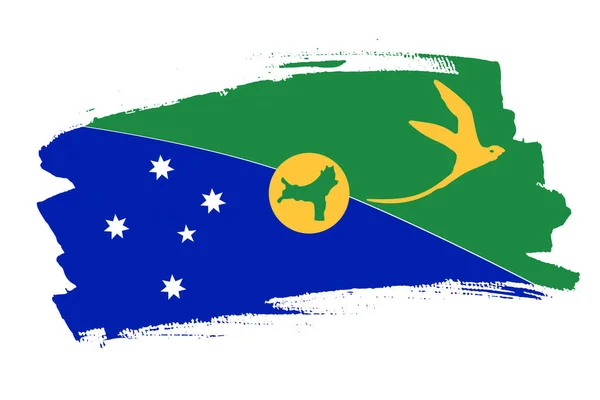 Avustralya Daki Noel Adası Bayrağı Avustralya Adası Pankart Fırçası Konsepti — Stok Vektör