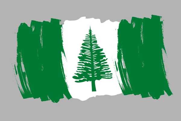 Bandiera Norfolk Island Australia Concetto Pennello Isola Australiana Vettore Orizzontale — Vettoriale Stock