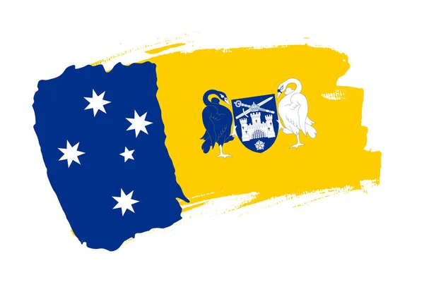 Vlajka Australského Hlavního Území Austrálie Canberra Banner Kartáč Koncepce Vodorovná — Stockový vektor