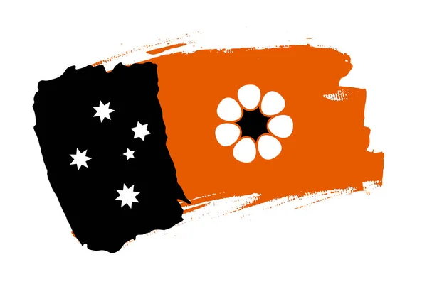 Bandera Del Territorio Del Norte Australia Región Australiana Concepto Pincel — Vector de stock
