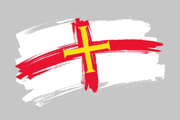 Vlag Van Guernsey Een Eiland Onderdeel Van Bailiwick Guernsey Britse — Stockvector