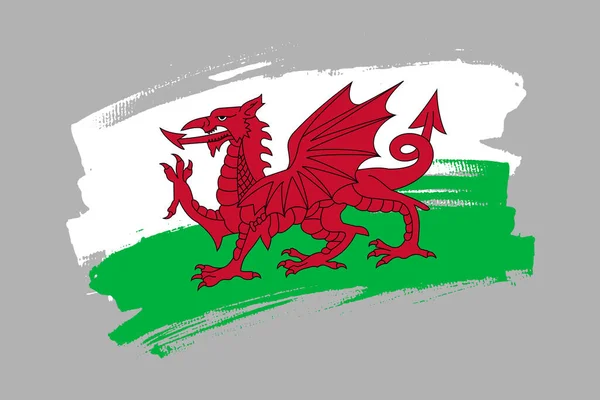 Vlag Van Wales Deel Van Het Verenigd Koninkrijk Land Banner — Stockvector