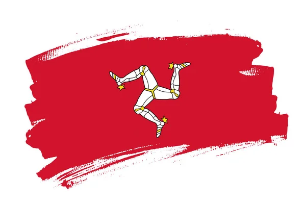 Vlag Van Isle Man Zelfbestuur Britse Kroon Afhankelijkheid Mann Banner — Stockvector