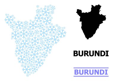 Kar Taneleriyle Burundi 'nin Buz Kolajı Haritası