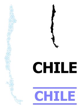 Taze Şili Kar Taneleri Kolajı Haritası