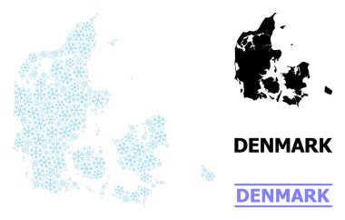 Kar yağışlı Taze Danimarka Mozaik Haritası