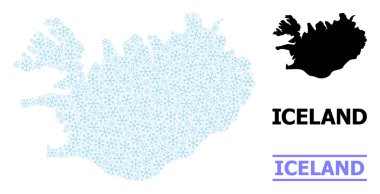 Buzlu Kar İzlanda Mozaik Haritası