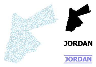 Kar Taneleri Ürdün Noel Kolajı Haritası