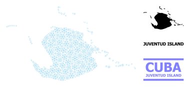 Juventud Adası 'nın Kar Taneli Buz Kolajı Haritası