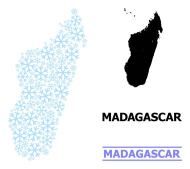 Madagaskar Adası 'nın Kar Taneli Noel Kompozisyon Haritası