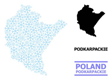 Podkarpackie Eyaletinin Kar Taneli Kış Mozaik Haritası