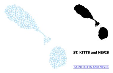 Noel Kolajı Saint Kitts ve Nevis 'in Kar Taneli Haritası