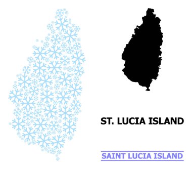 Saint Lucia Kar Adası Kış Mozaik Haritası