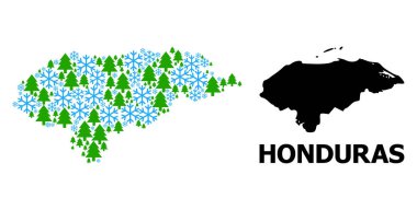 Kar ve firavun ağaçlarının Honduras Kolaj Haritası